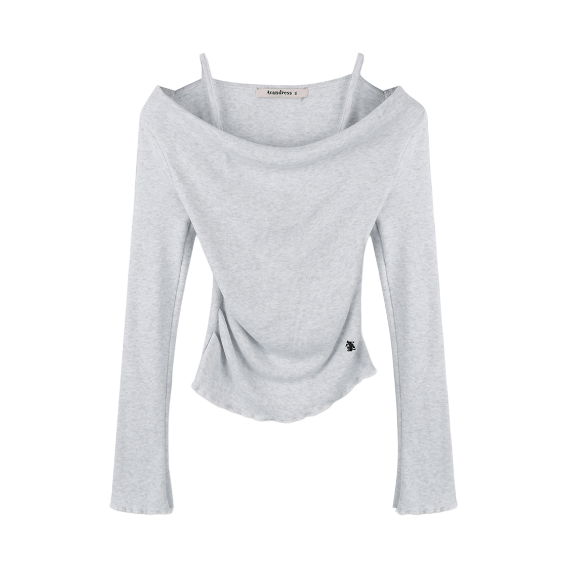 어반드레스 레나 레이어드 니트 티 라이트그레이(Avandress Rena Layered Knit Tee Light Grey) - 2