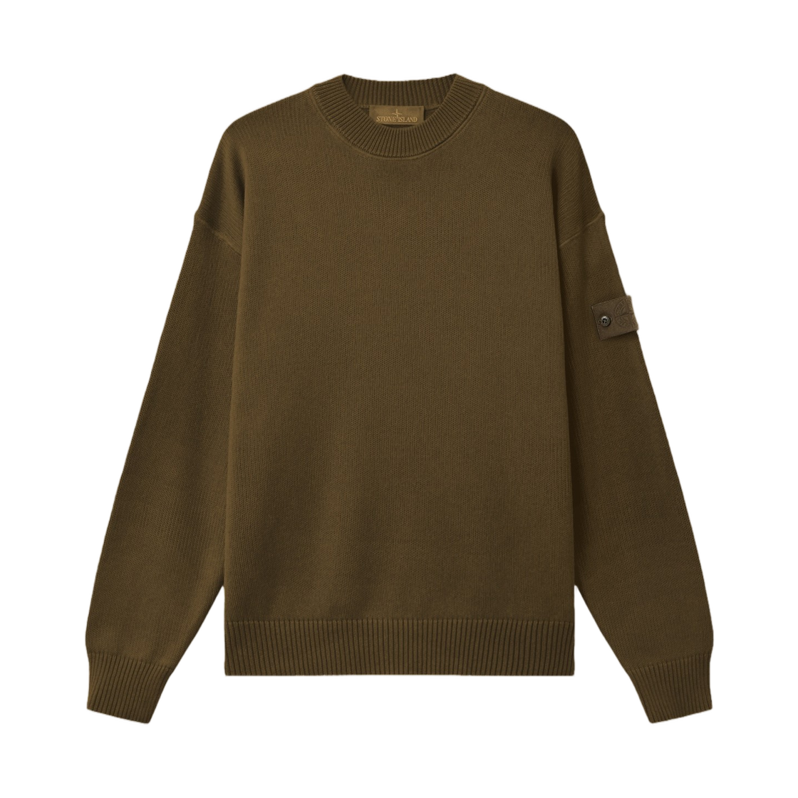 L2S1551000-63S00FA-V0054 Stone Island 5100063 Cotton Cashmere_S.I. Ghost Regular-Fit Crewneck Jumper with Ribbed Trims Military Green - 26FW