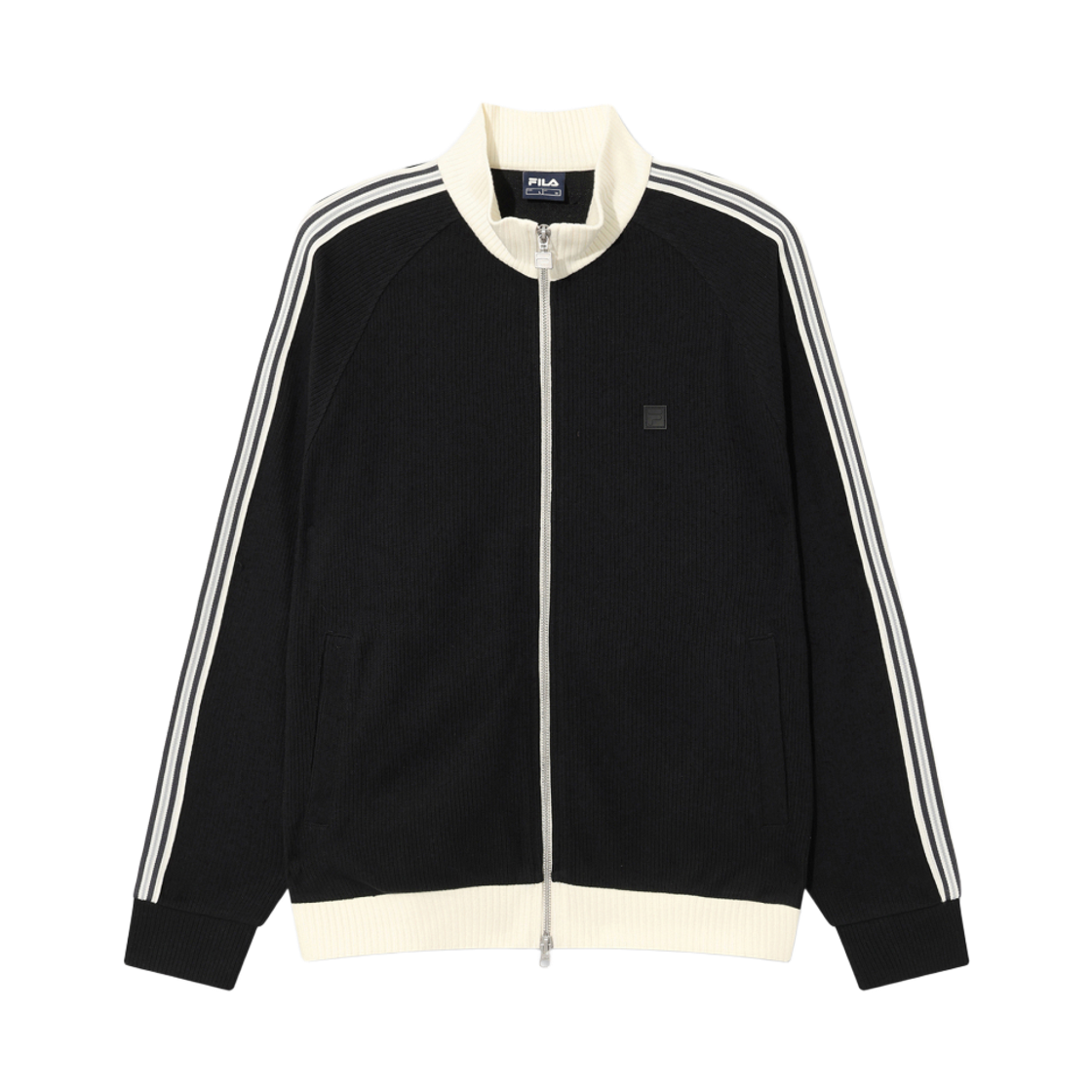 [6% 적립] 휠라 1911 니트 트랙 집업 블랙([6% 적립] FILA 1911 Knit Track Zip-up Black)