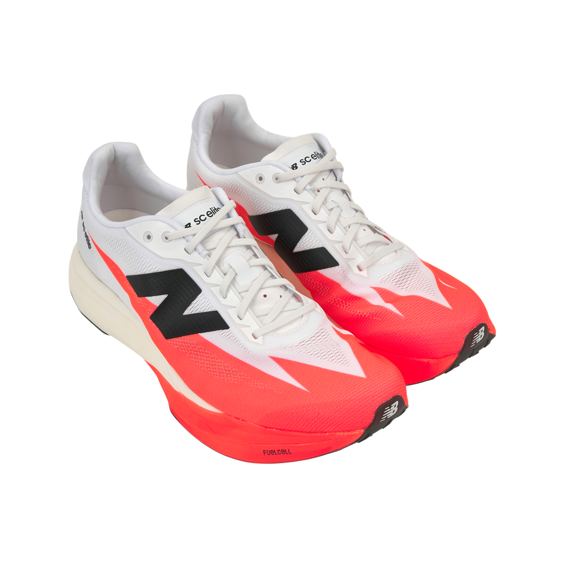 뉴발란스 퓨어셀 SC 엘리트 v5 얼젠트 레드 화이트 블랙 - 2E 와이드(New Balance FuelCell SC Elite v5 Urgent Red White Black - 2E Wide) - 4