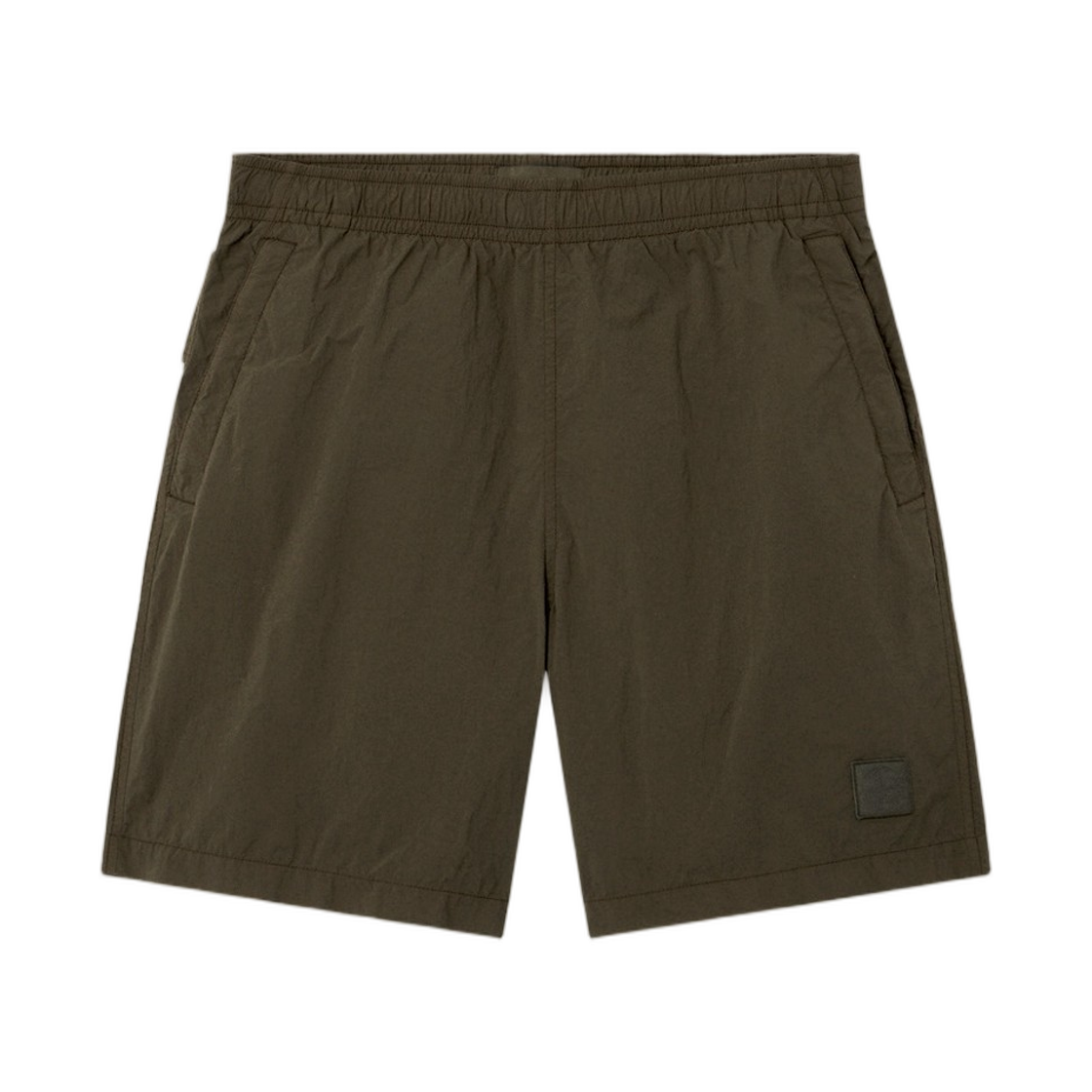 L2S15B1000-02S00F6-V0054 Stone Island B100002 Nylon Smerigliato_S.I. Ghost Comfort-Fit Mid-Length Swim Shorts with Zip Pockets Military Green - 26FW
