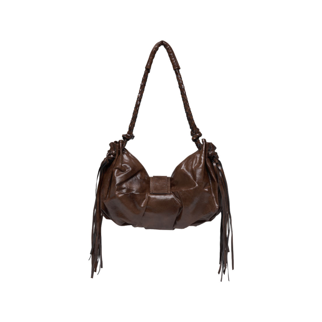 이유씨티 벨트 셔리드 태슬 백 - 브라운(EUCT Belt Shirred Tassel Bag - Brown) - 2