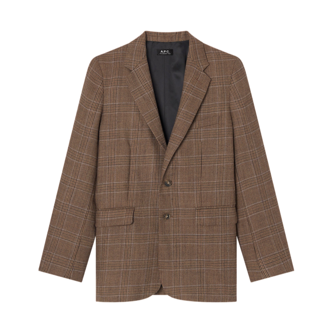 WVBES-F03240-CAA (W) A.P.C. Brown Check Wool Jacket Marron