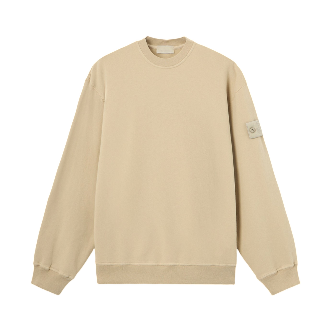L2S1561000-69S0F53-V0090 Stone Island 6100069 Stretch Cotton Fleece_S.I. Ghost Comfort-Fit Crewneck Sweatshirt Beige - 26FW