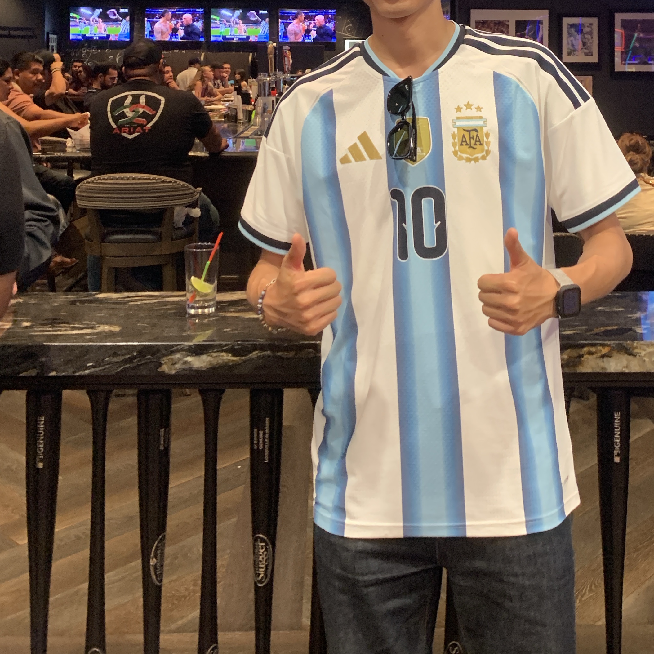 Adidas Argentina 2026 Home Authentic Jersey White Icey Blue - KR Sizing (Non Marking Ver.) 착용 스타일 - 1