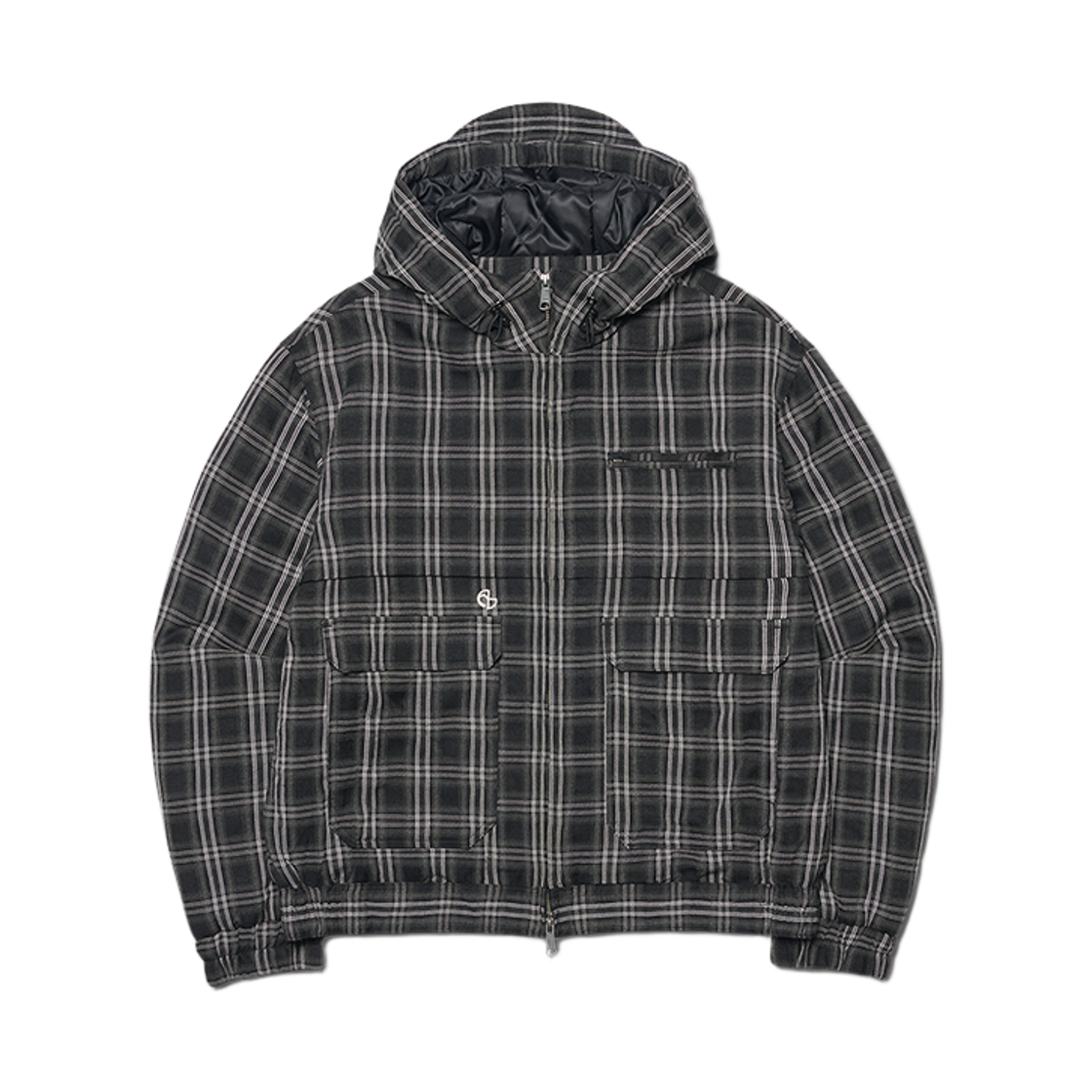 노매뉴얼 체크 후디드 자켓 블랙(NOMANUAL Check Hooded Jacket Black) - 1