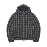 NOMANUAL Check Hooded Jacket Black