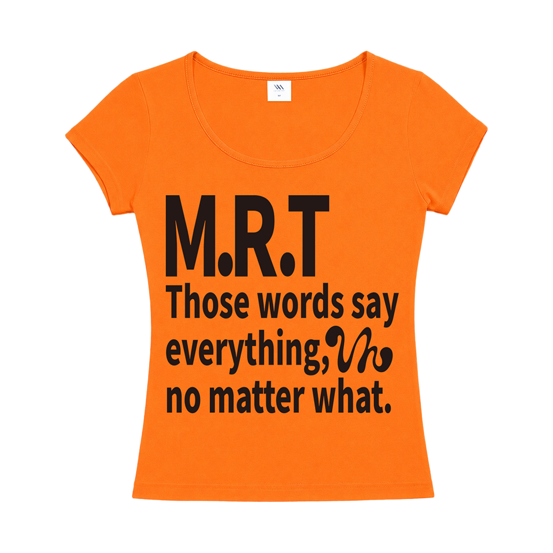 102479-0013 venhit MRT Vivid U-Neck Slim Fit Short Sleeve T-Shirt Orange