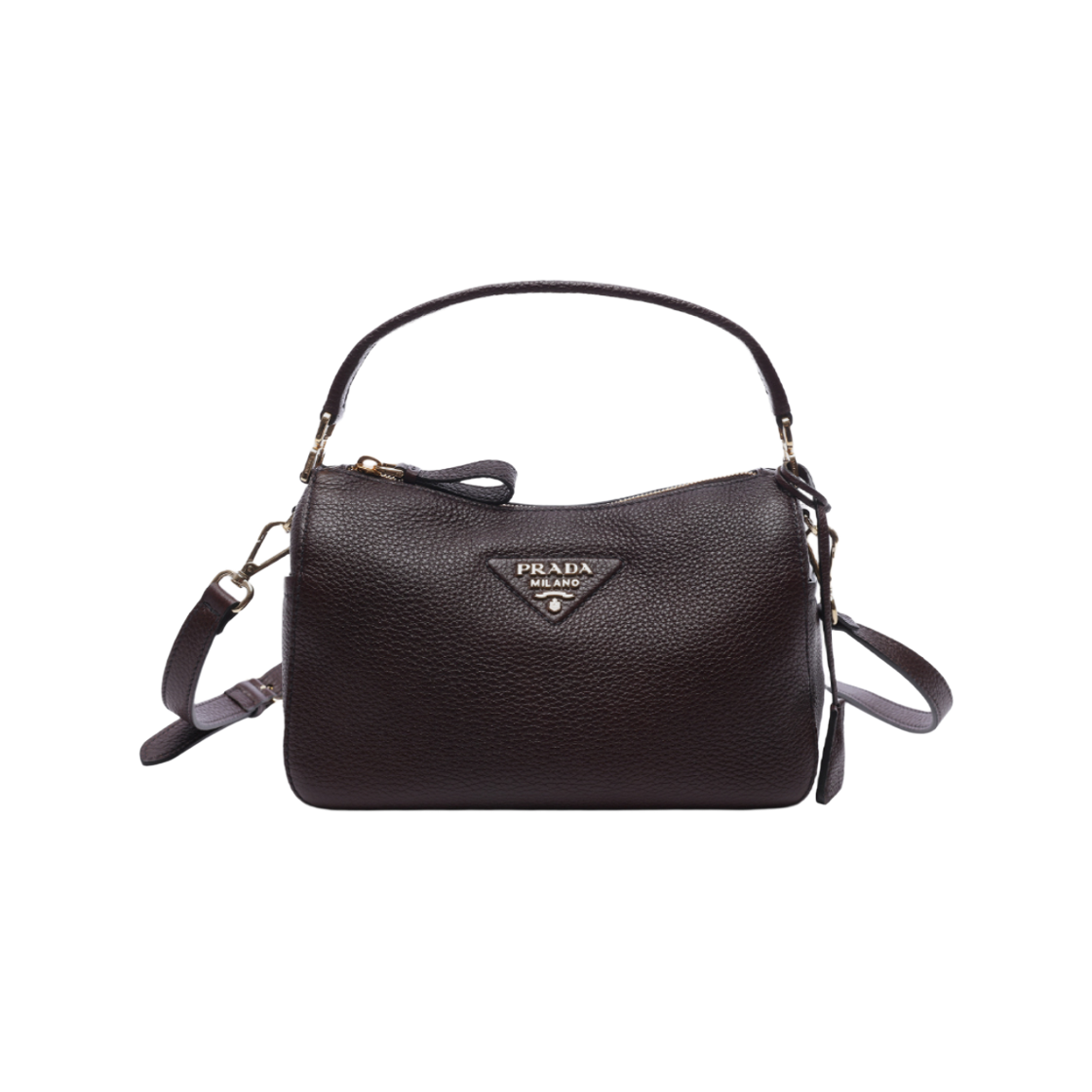 1BC277-2DKV-F05T8 Prada Small Leather Bag Dark Brown
