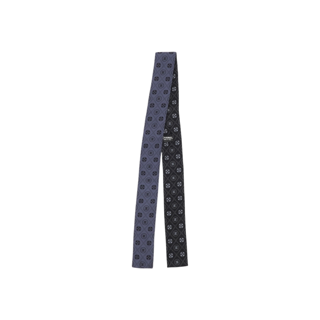 ITLGC8IOILES Chanel AA7667 Navy Black CC Dot Pattern Scarf