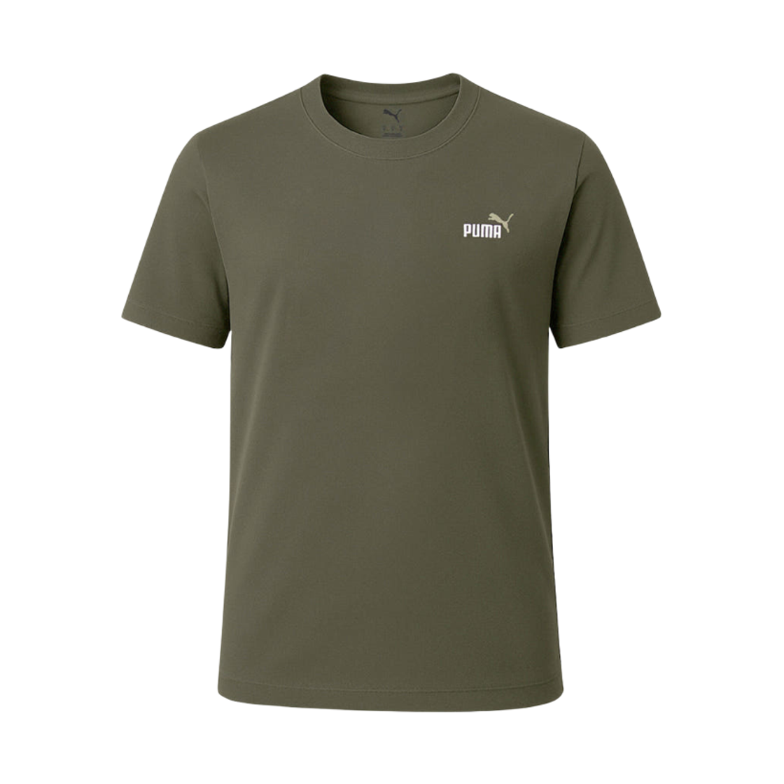 684717-70 Puma Essentials 2 Colour Small No.1 Logo T-Shirt Dark Olive