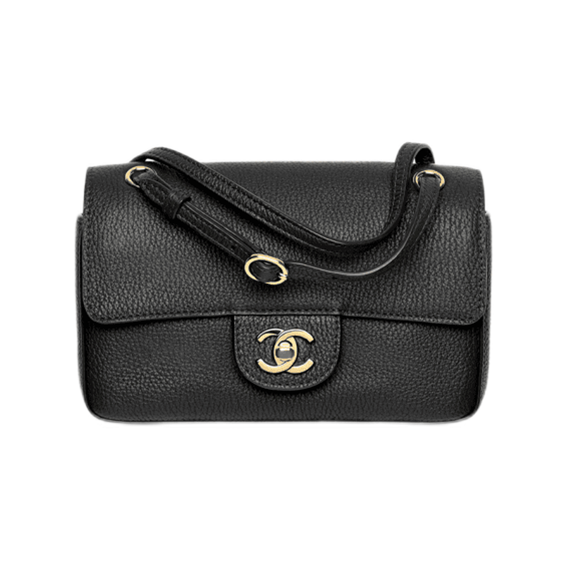 AS6573B2433294305 Chanel Mini Flap Bag Grained Calfskin & Gold Black