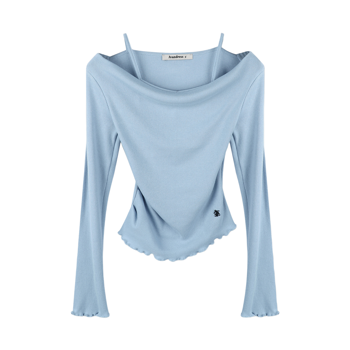 어반드레스 레나 레이어드 니트 티 블루(Avandress Rena Layered Knit Tee Blue) - 2