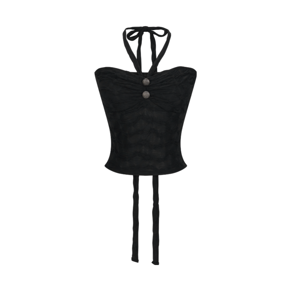 EU26SST18 EUCT Crinkle Halter Tube Top - Black
