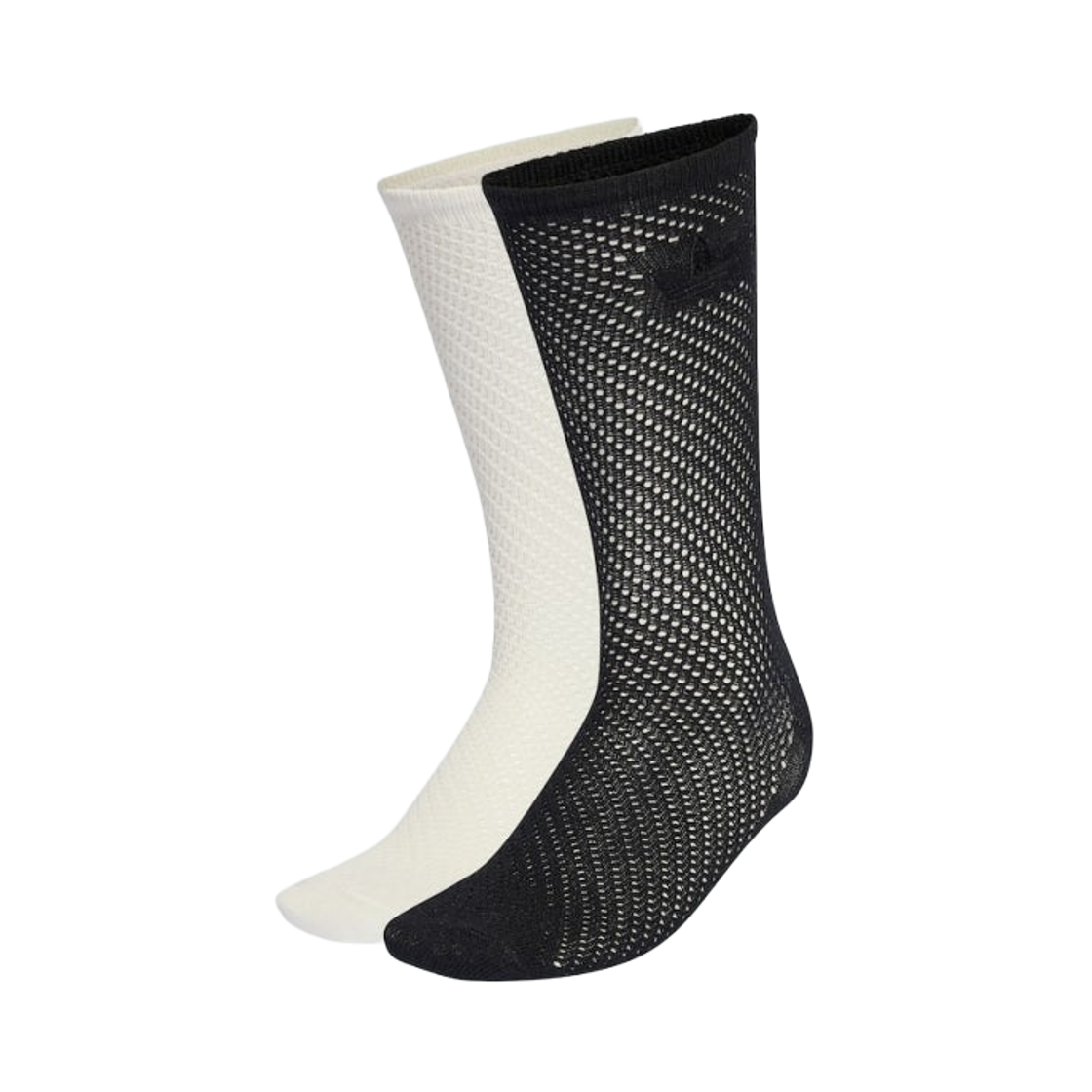 KD8398 (W) Adidas Crochet Crew Socks Off White Black (2 Pack)