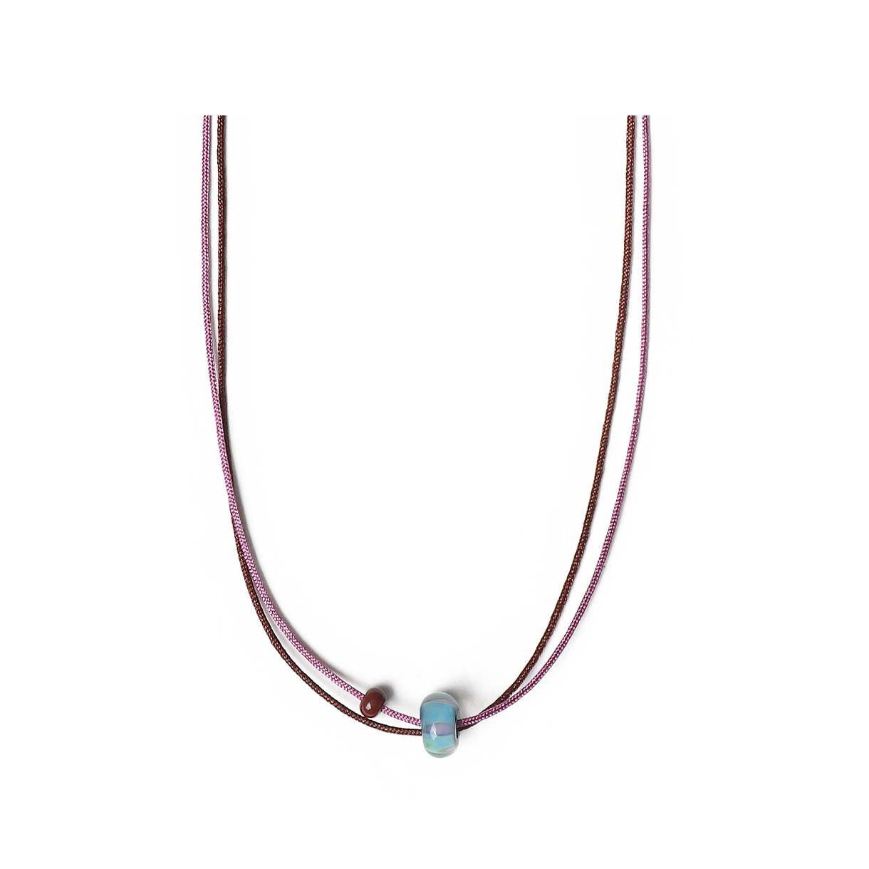 홀리데이 비지터 작은 행성들 목걸이 - 블루/와인(HOLIDAY VISITOR Little Planets Necklace - Purple/Brown)