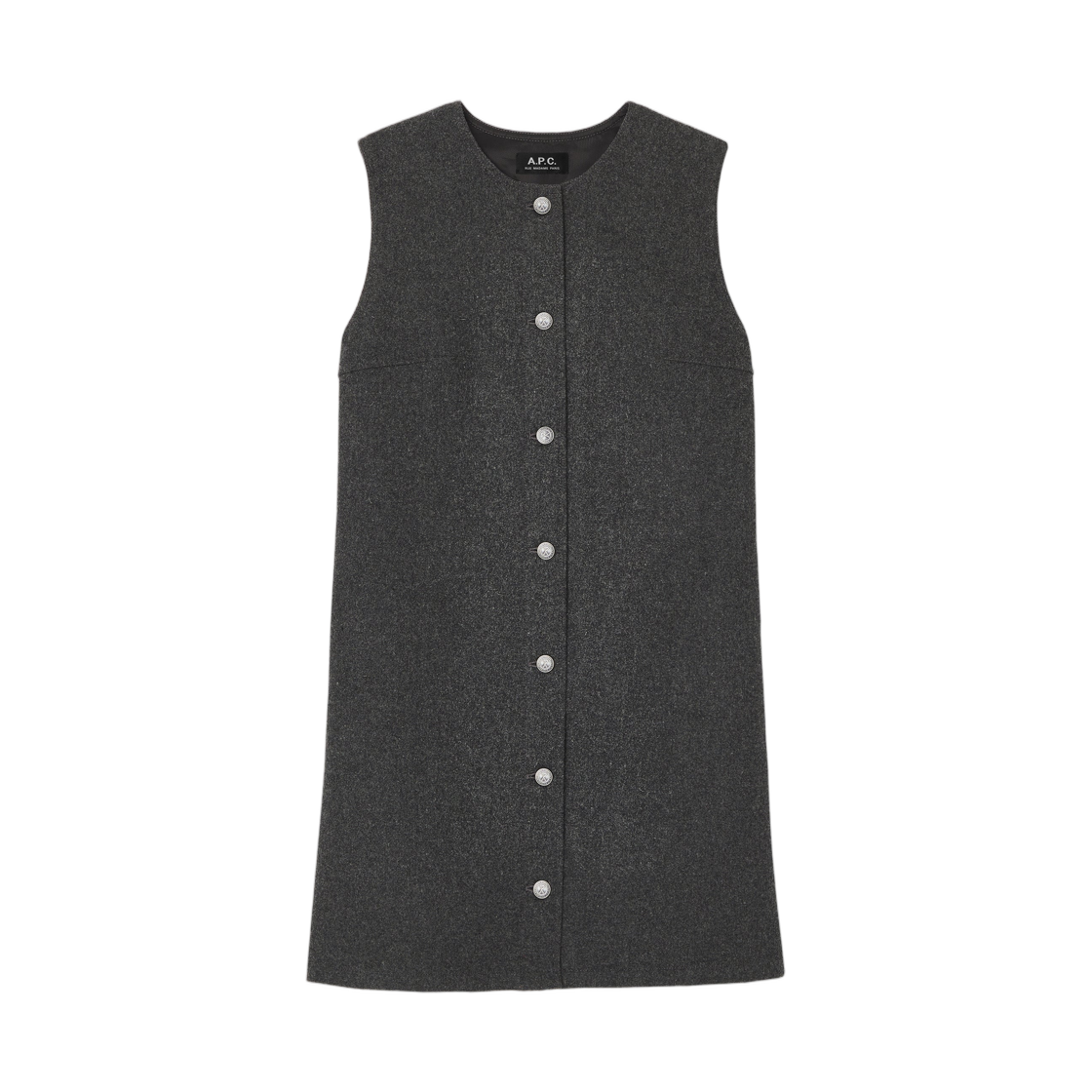 WVBEK-F35259-PLC (W) A.P.C. Pinafore Dress Anthracite Chine
