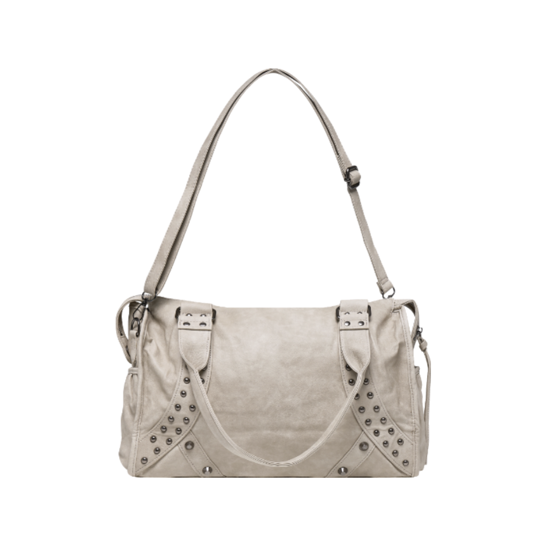 이유씨티 스터드 워싱 레더 숄더백 - 베이지(EUCT Stud Washed Leather Shoulder Bag - Beige) - 2