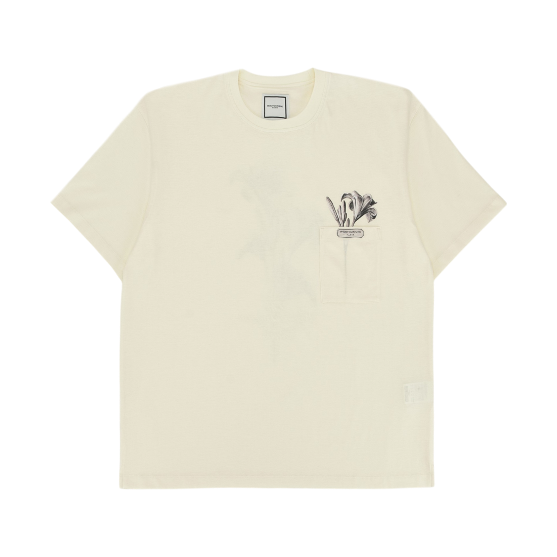 우영미 플라워 백로고 티셔츠 아이보리 - 26SS(Wooyoungmi Flower Back Logo T-Shirt Ivory - 26SS) - 2