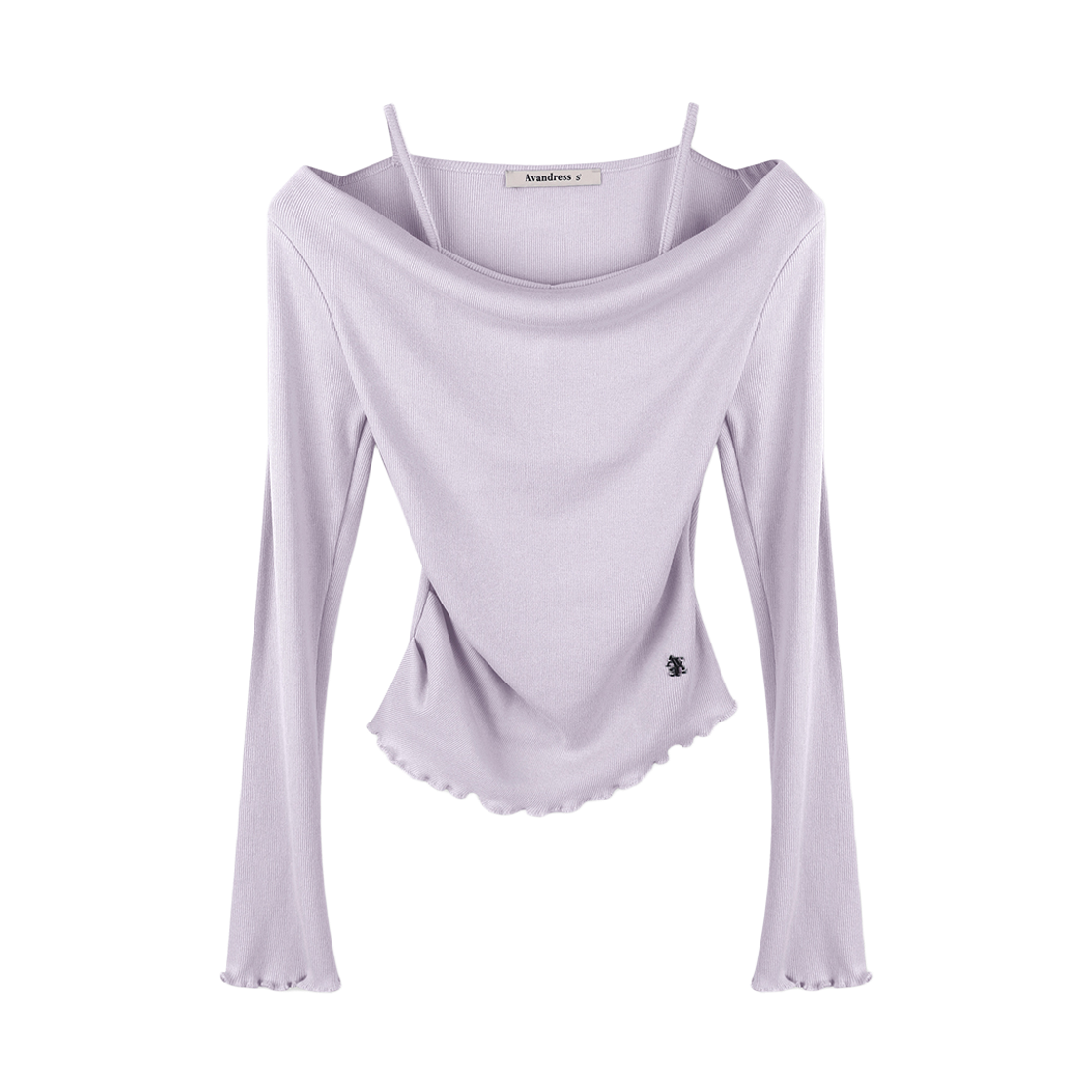 AD61TS13LV Avandress Rena Layered Knit Tee Lavender