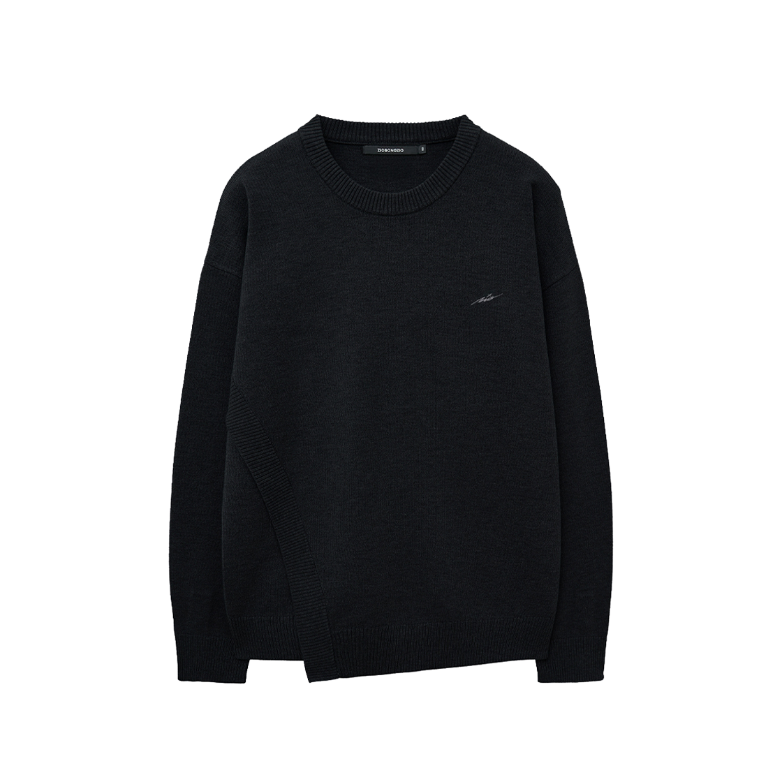 지오송지오 어시메트릭 크루넥 니트 블랙 ZI5KT715BK(ZIOSONGZIO Asymmetric Crewneck Knit Black)