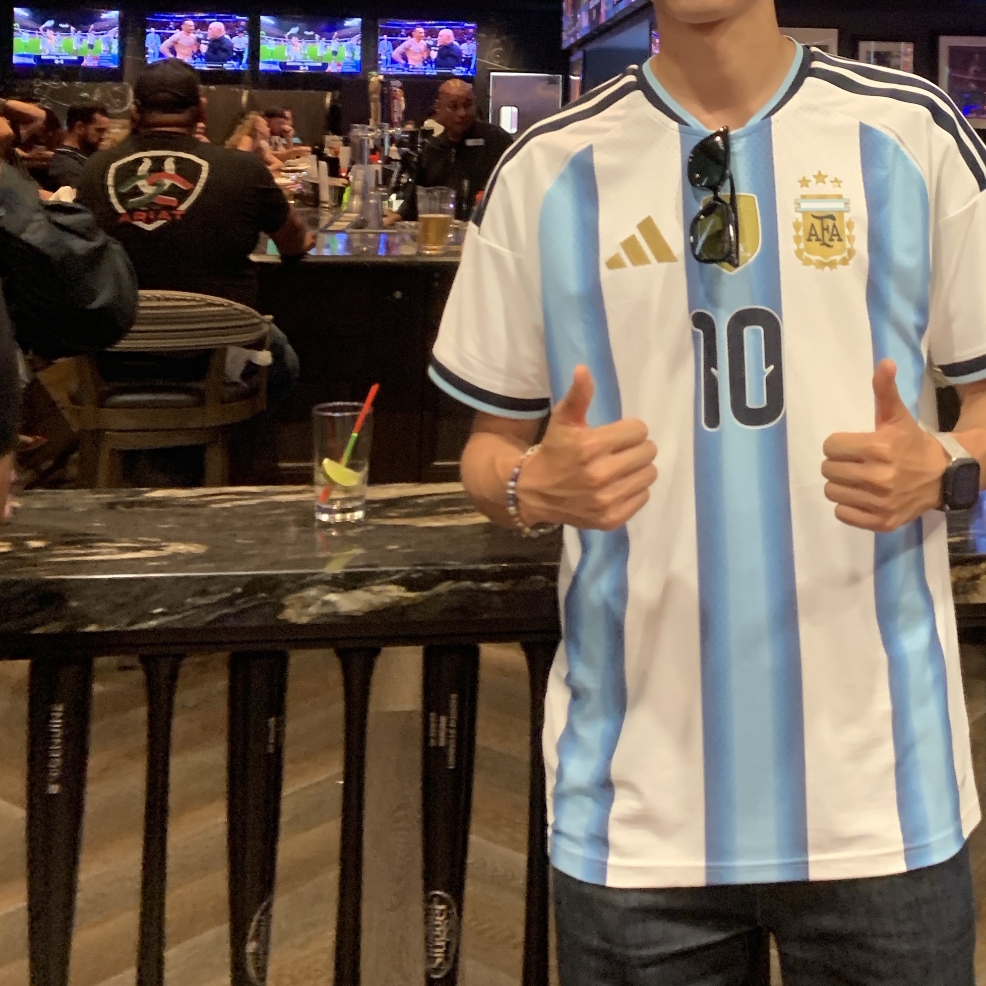 Adidas Argentina 2026 Home Authentic Jersey White Icey Blue - KR Sizing (Non Marking Ver.) 착용 스타일 - 3