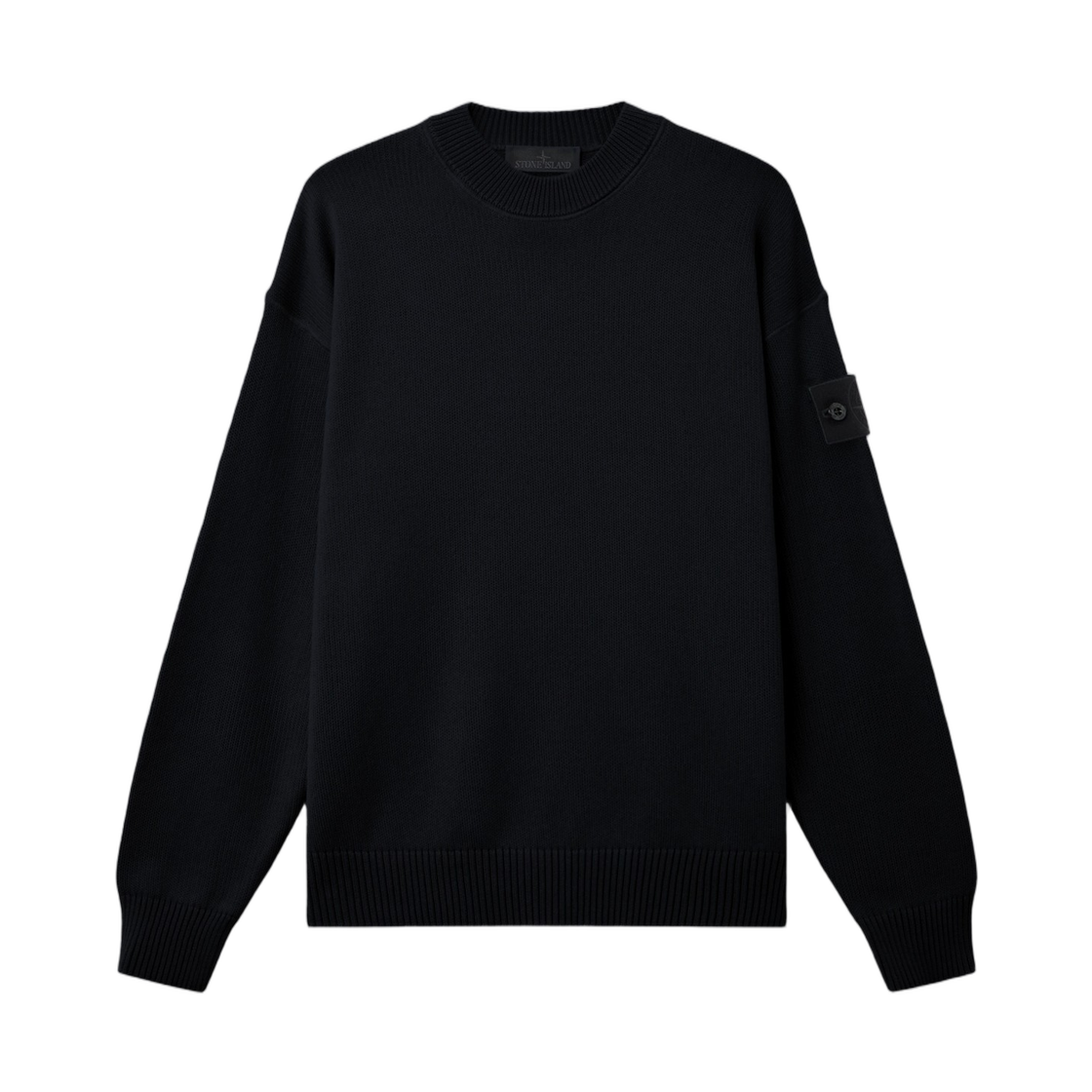 L2S1551000-63S00FA-V0029 Stone Island 5100063 Cotton Cashmere_S.I. Ghost Regular-Fit Crewneck Jumper with Ribbed Trims Black - 26FW
