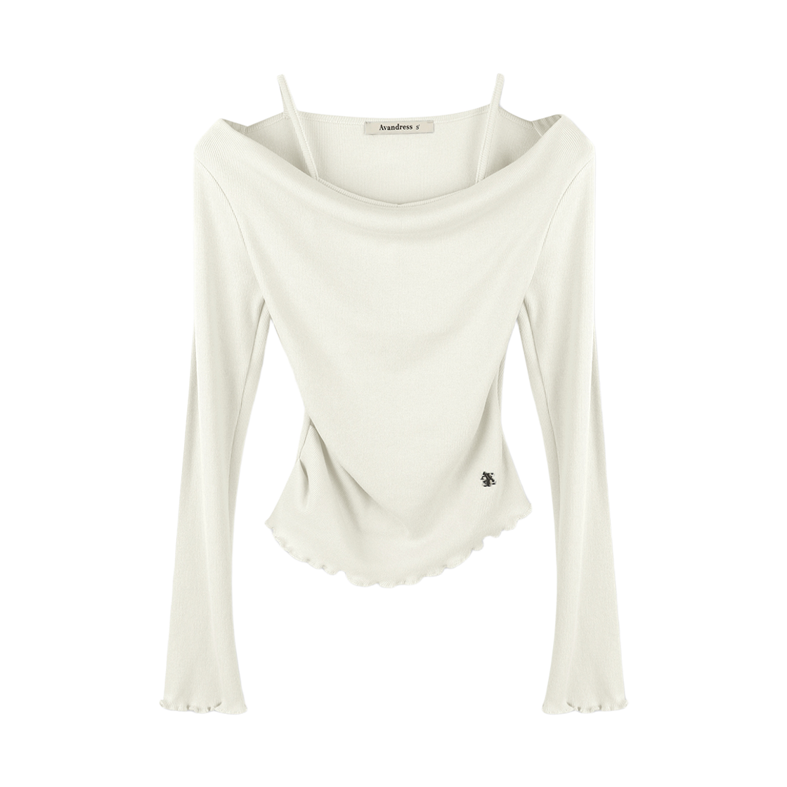 AD61TS13IV Avandress Rena Layered Knit Tee Ivory