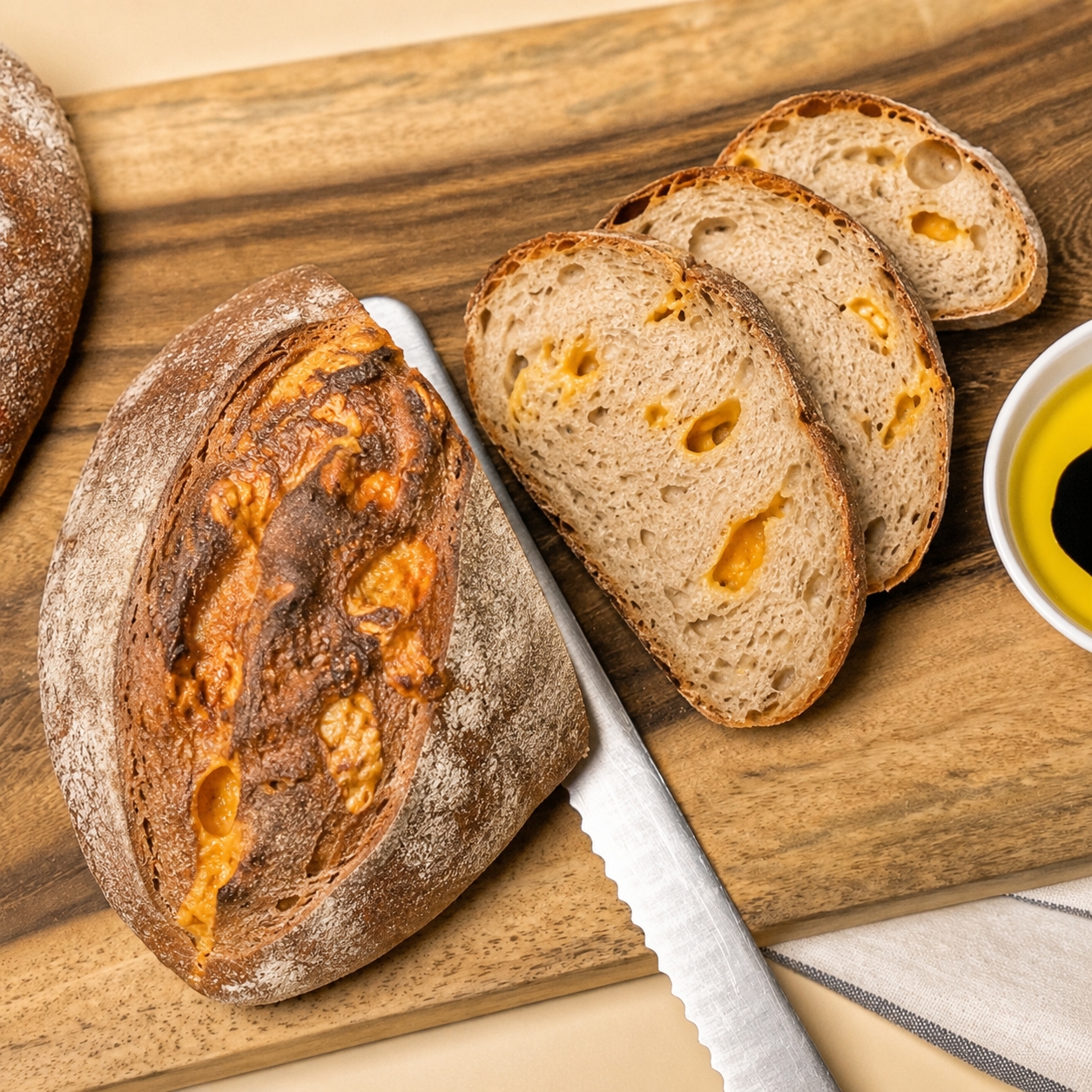 Nuldam High Protein, Low Sugar, High Fiber Cheese Campagne, 1 Loaf (500g) 착용 스타일