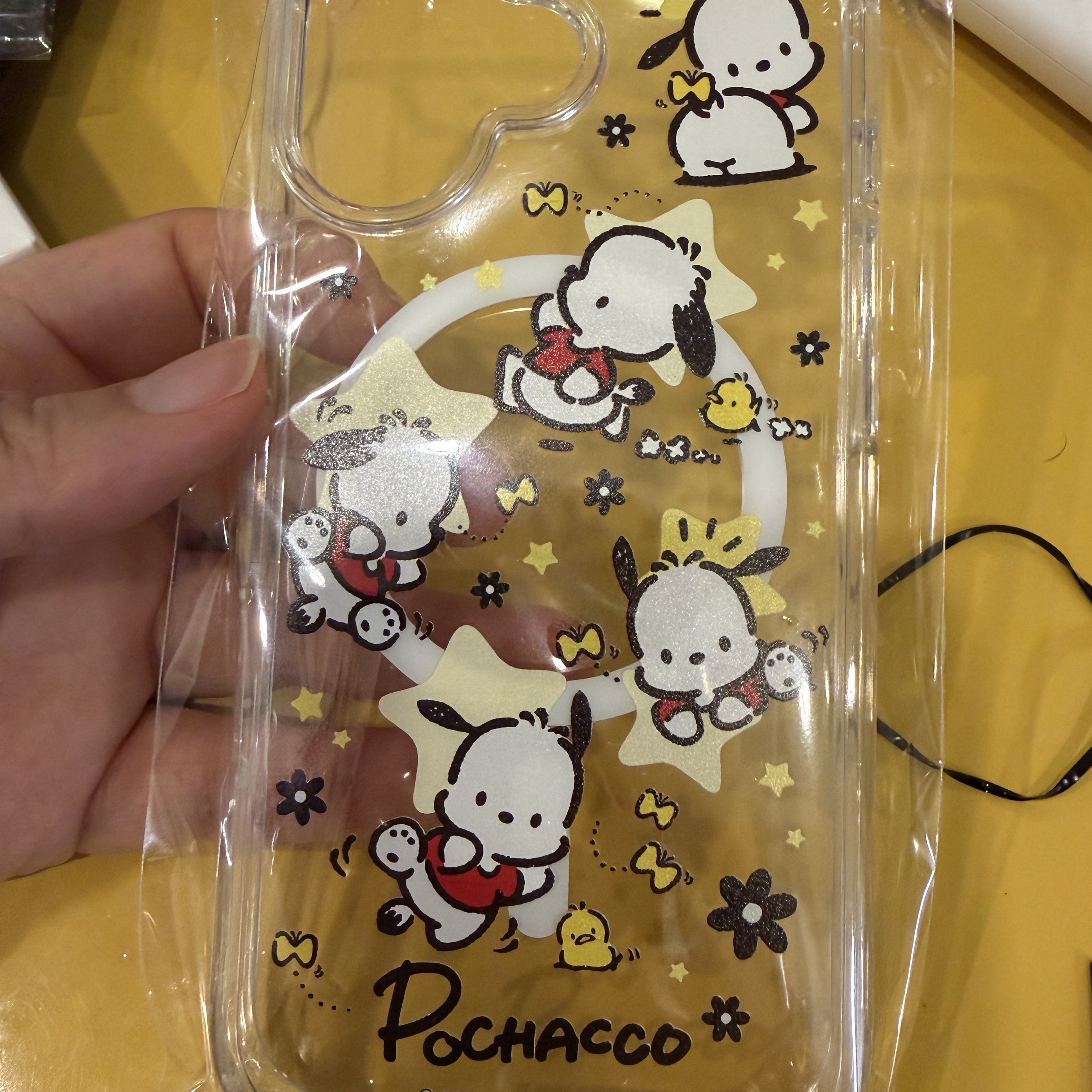 SLBS POCHACCO Pattern Clear Magnet Case for iPhone 17 Series 착용 스타일