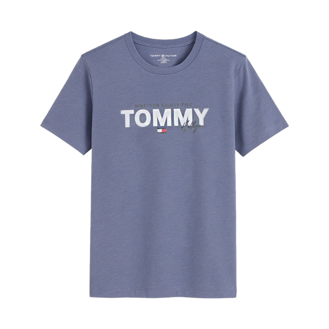 타미 힐피거 로고 베이직 코튼 티셔츠 빈티지 블루(Tommy Hilfiger Logo Basic Cotton T-Shirt Vintage Blue)