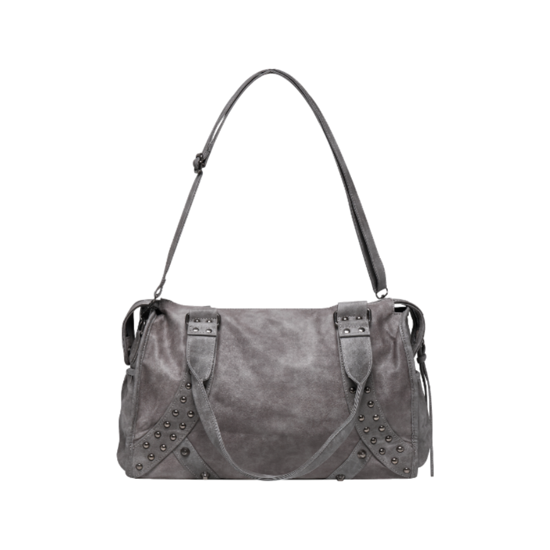 이유씨티 스터드 워싱 레더 숄더백 - 그레이(EUCT Stud Washed Leather Shoulder Bag - Grey) - 2