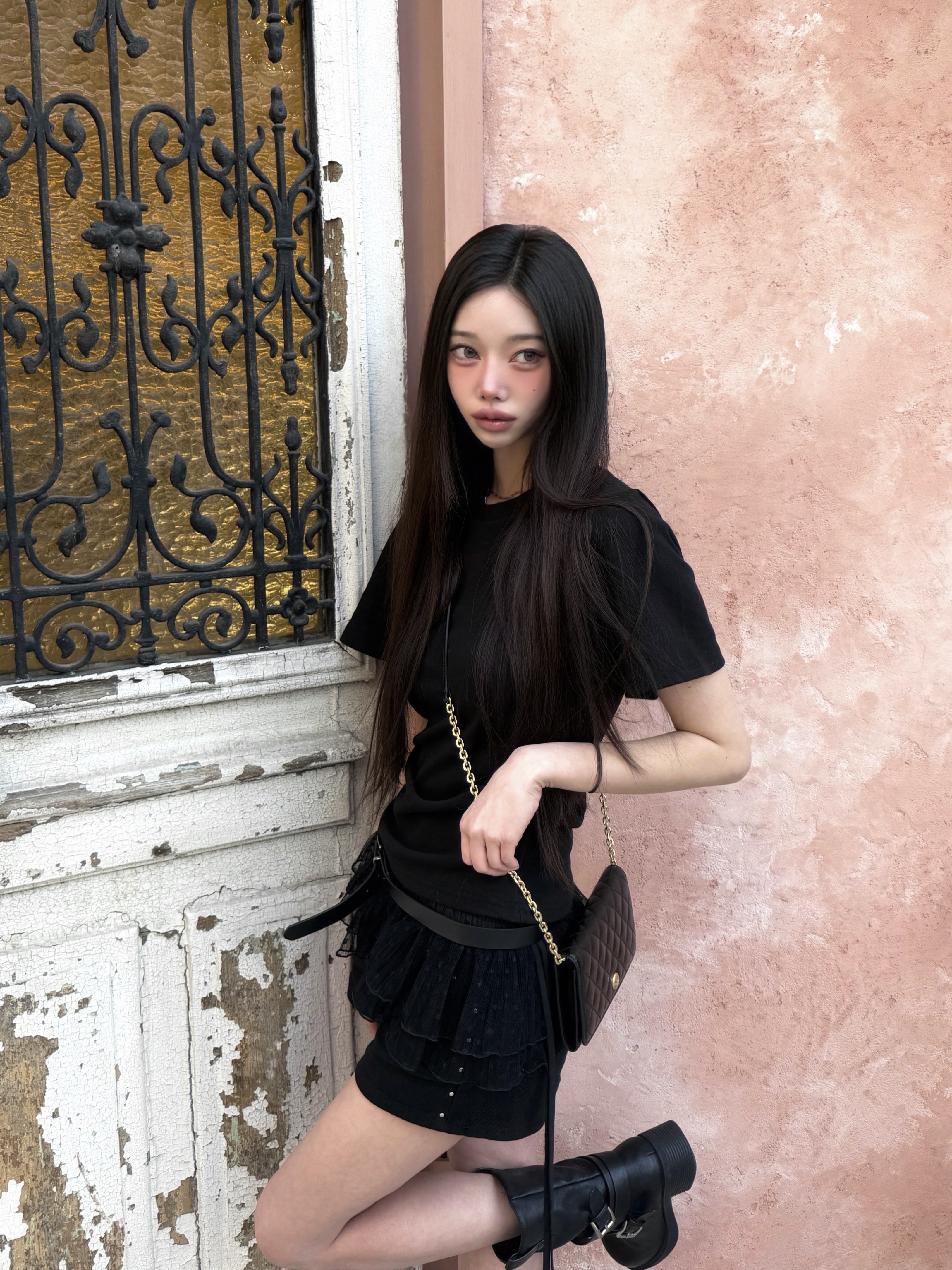 mihev Layered Polka Dot Lace Skirt 착용 스타일 - 4
