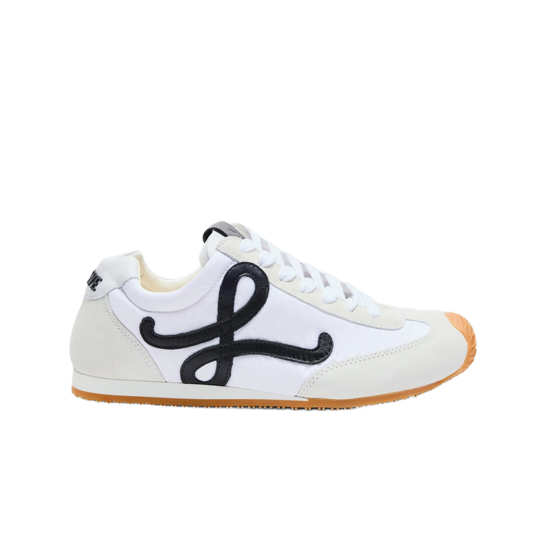 (W) 로에베 나일론 스웨이드 발레 러너 2.0 화이트 블랙((W) Loewe Ballet Runner 2.0 in Nylon and Suede White Black)
