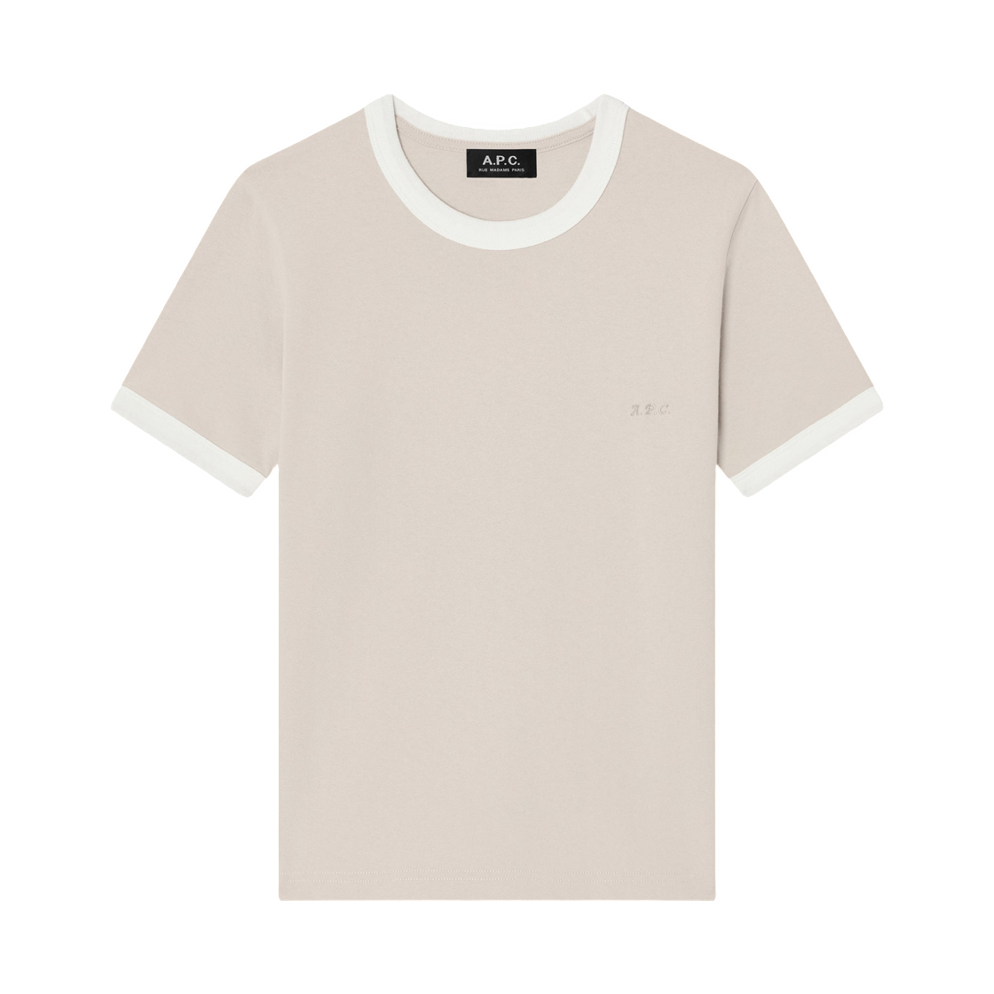 COHBQ-F26550-AAE (W) A.P.C. Ringer Crop T-Shirt Mastic