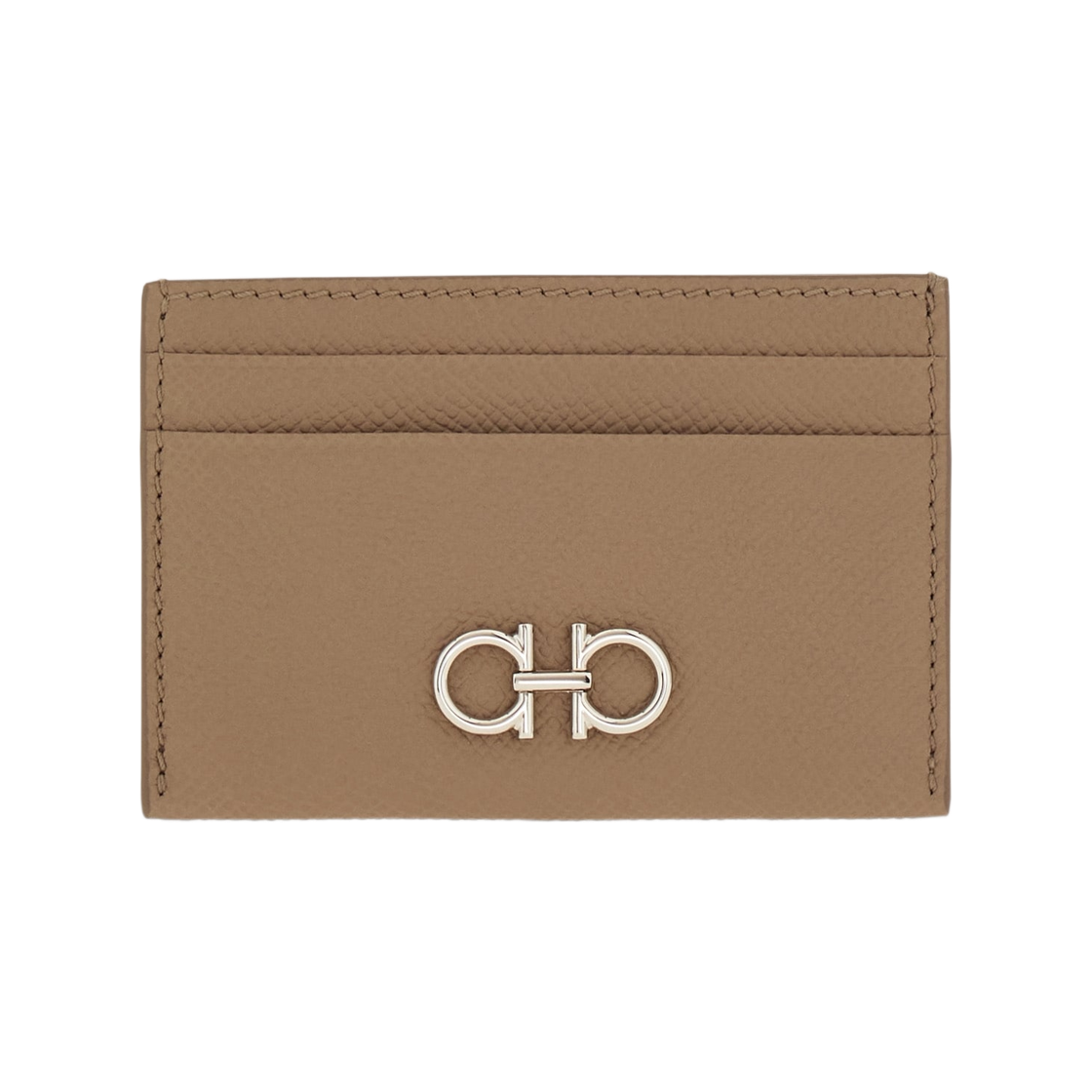 220007-795515 Ferragamo Gancini Credit Card Holder Taupe