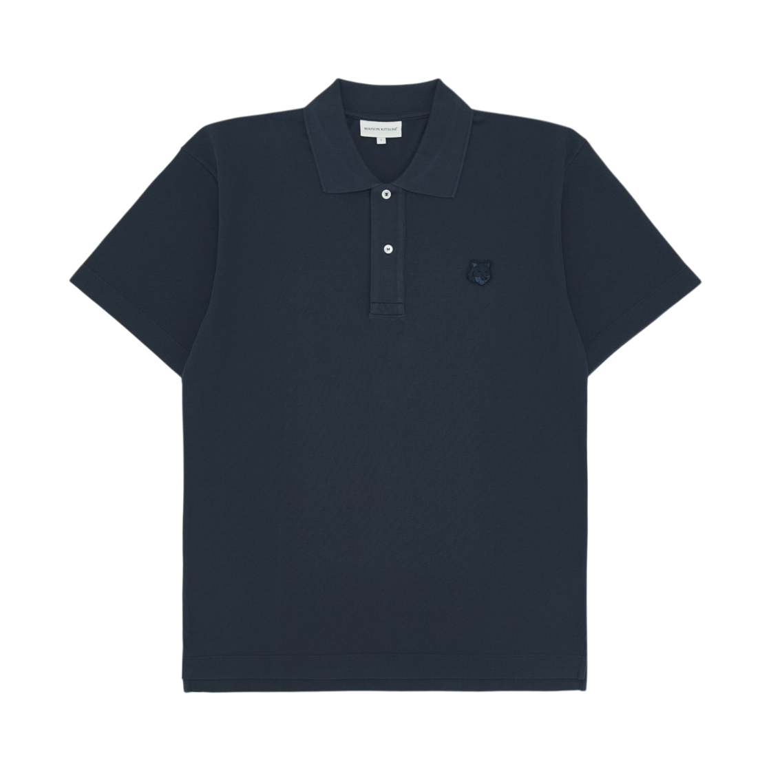 MM00210KJ7010-P476 Maison Kitsune Bold Fox Head Patch Comfort Polo Ink Blue
