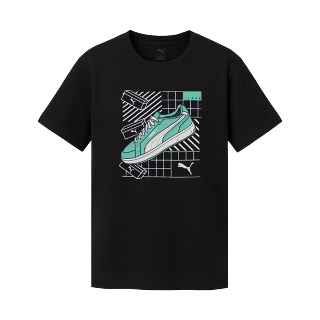 686661-01 (Kids) Puma Graphic IV T-Shirt Black