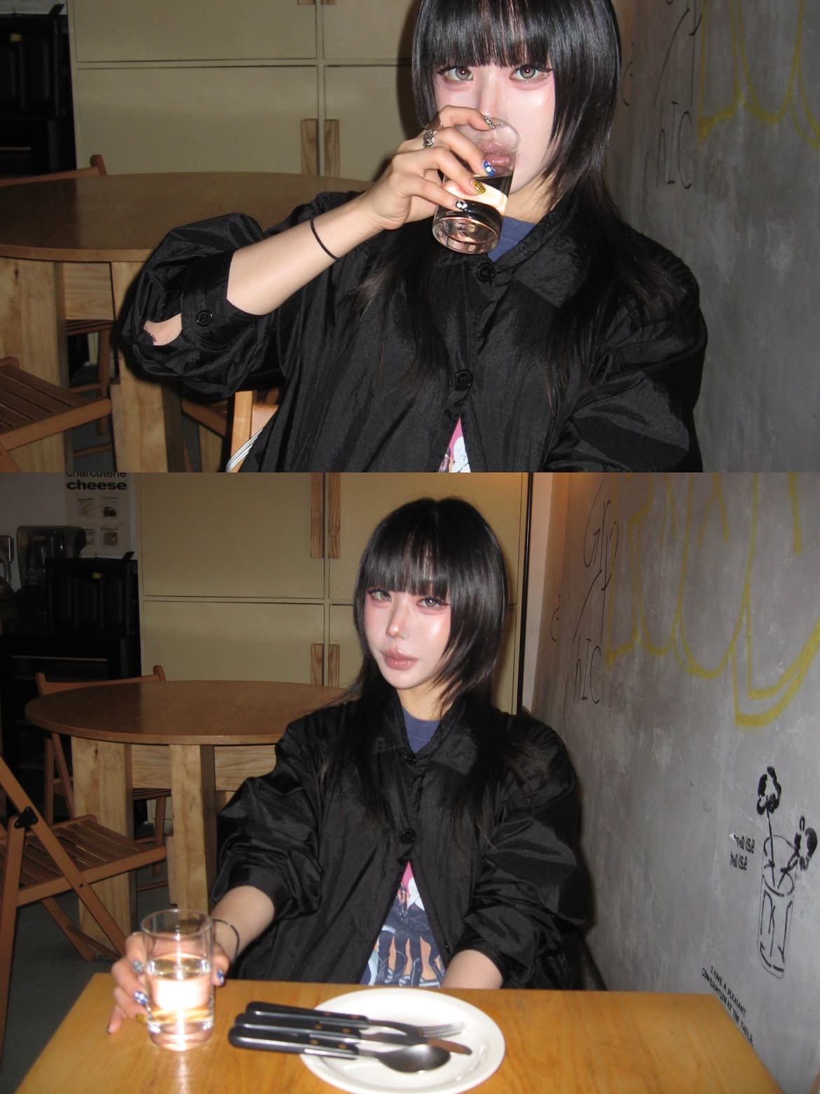 MAINBOOTH X KISS Love Gun T-shirt Deep Purple 착용 스타일 - 2