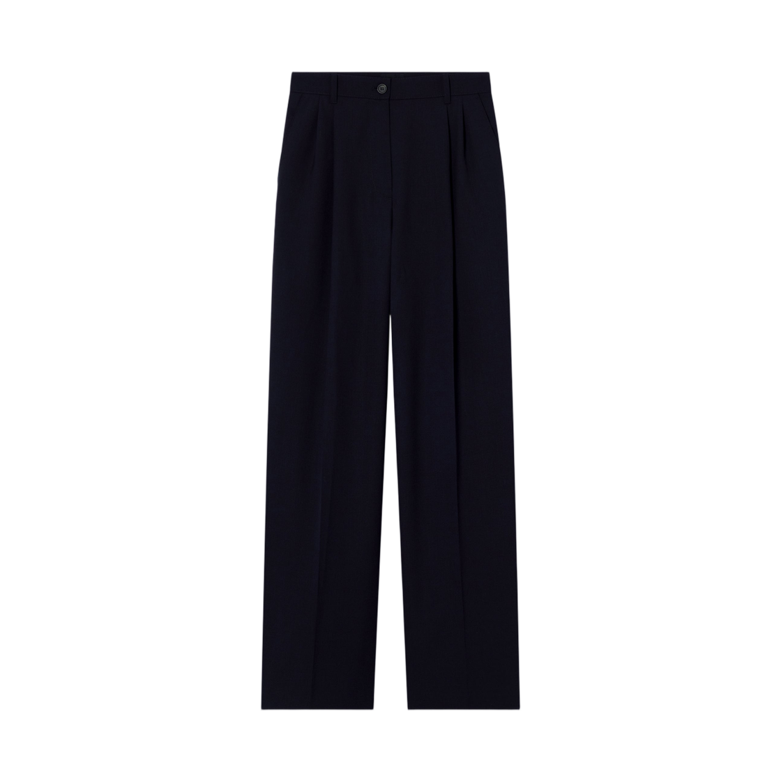 PSANF-F08510-IAK (W) A.P.C. Loose Navy Blue Organic Cotton Trousers Dark Navy