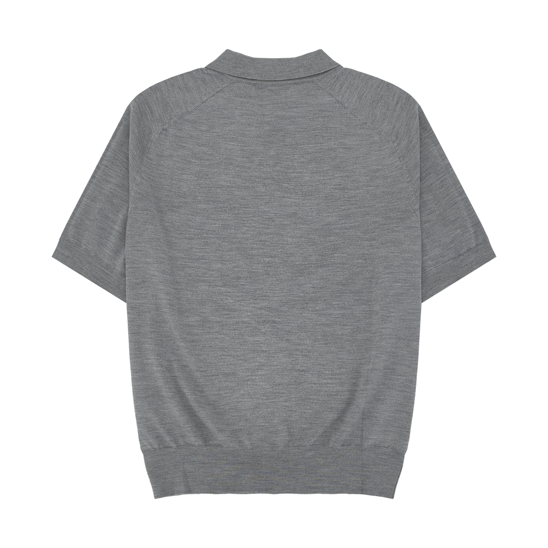 아미 그레이 울 숏슬리브 아미 드 하트 폴로 헤더 그레이 블랙(AMI Grey Wool Short Sleeves Ami De Coeur Polo Heather Grey Black) - 2