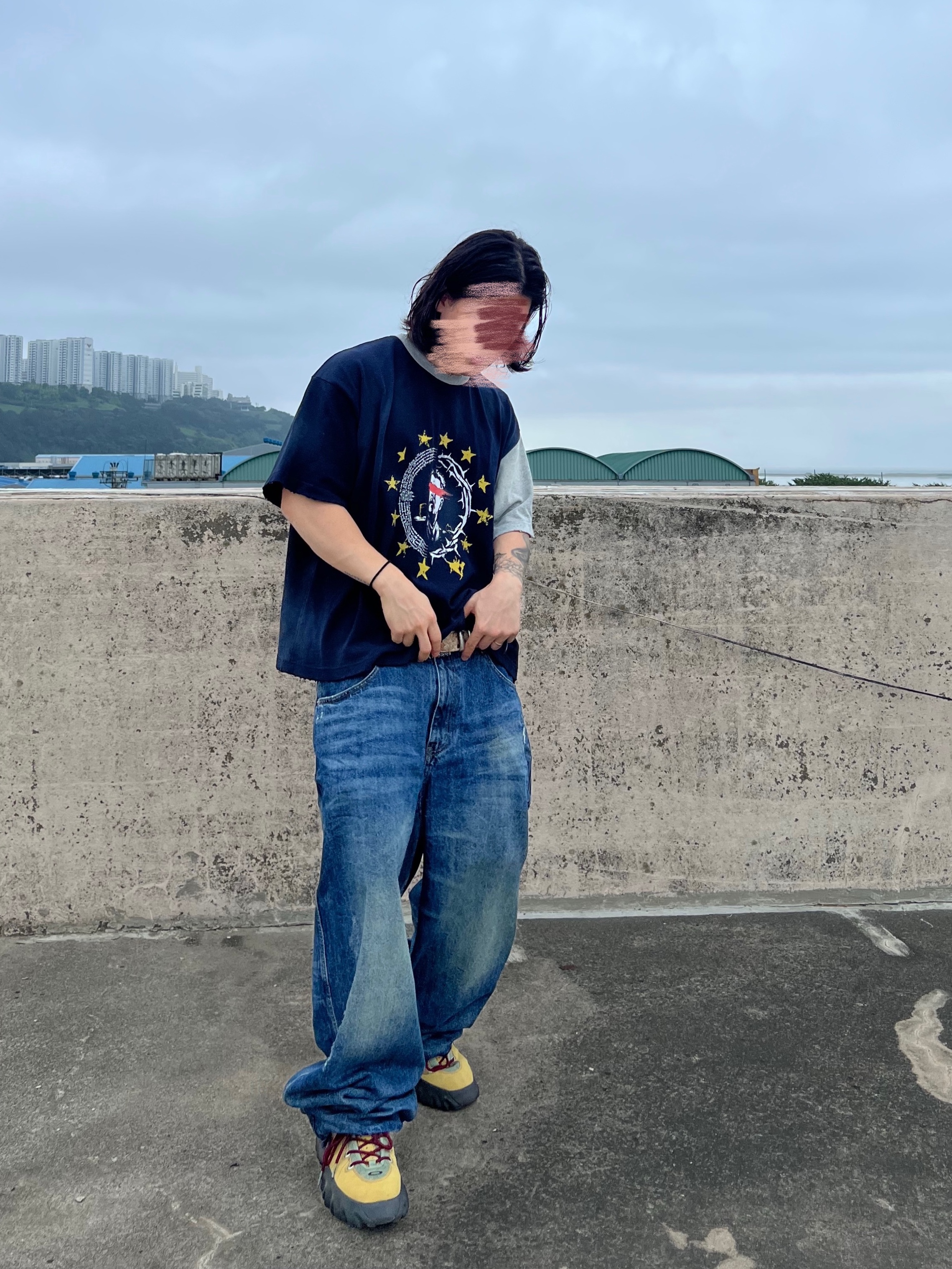 Nonnod Double Pocket Japanese Denim Mid Blue, Oakley Factory Team Suede Flesh Edge Boots Yellow 착용 스타일 - 2