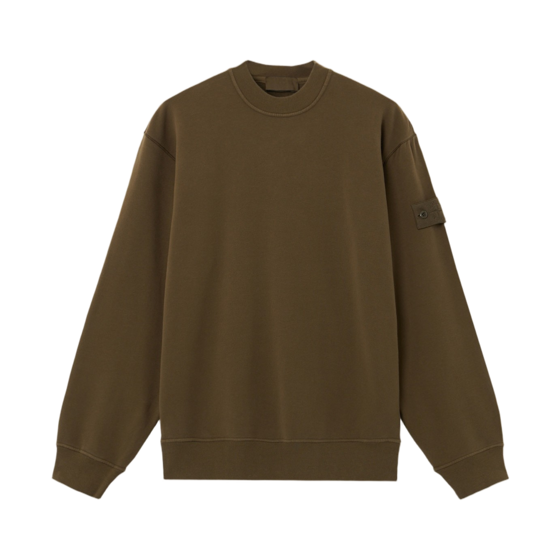 L2S1561000-69S0F53-V0054 Stone Island 6100069 Stretch Cotton Fleece_S.I. Ghost Comfort-Fit Crewneck Sweatshirt Military Green - 26FW