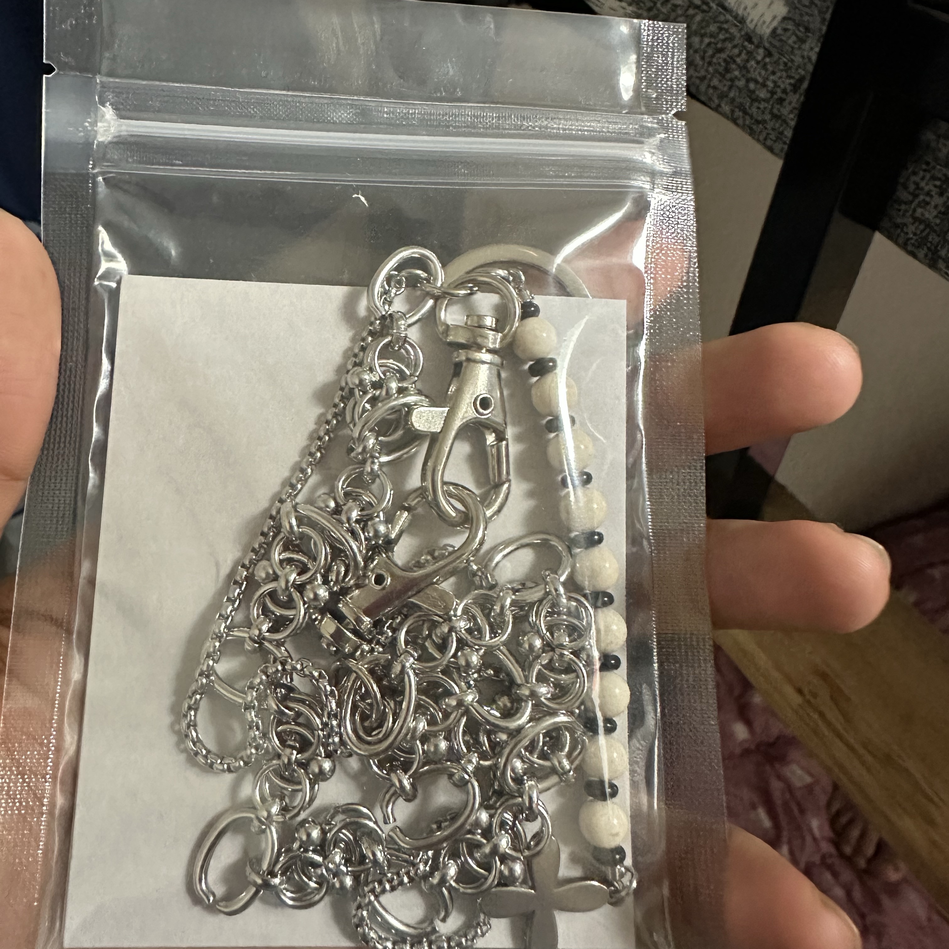 Riomeu Signature Double Layered Pants Chain Keyring 착용 스타일