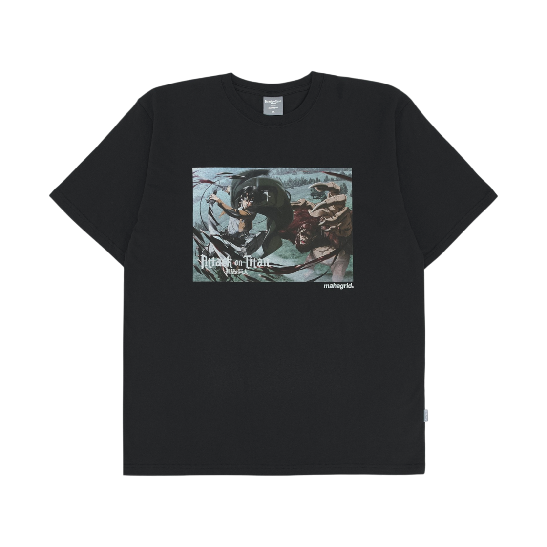 마하그리드 x 진격의 거인 레비 씬 티셔츠 블랙(Mahagrid x Attack On Titan Levi Scene T-Shirt Black)
