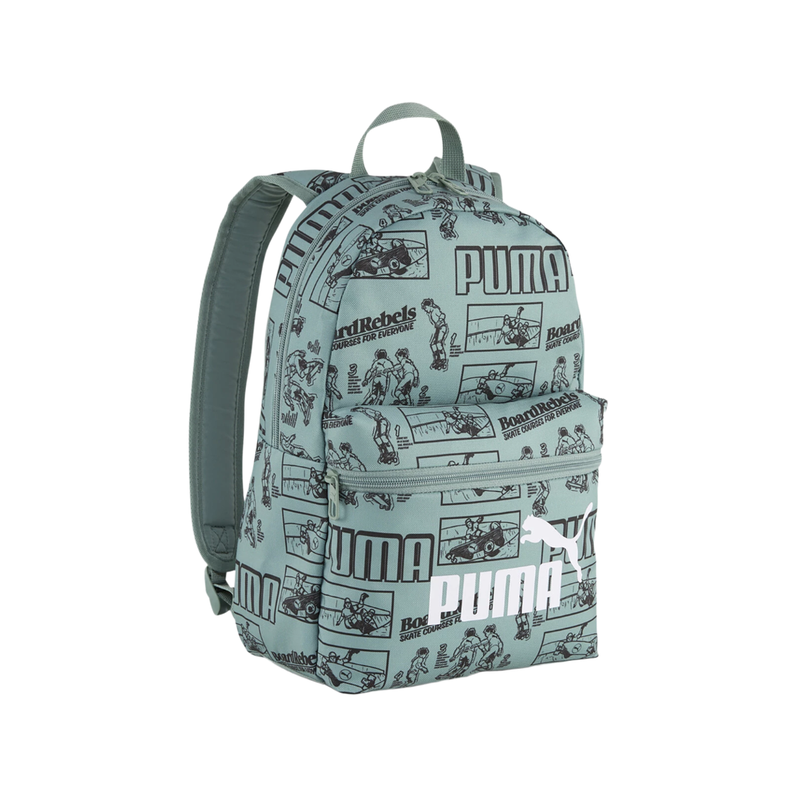 091324-01 (Kids) Puma Phase AOP Small Backpack 13L Green