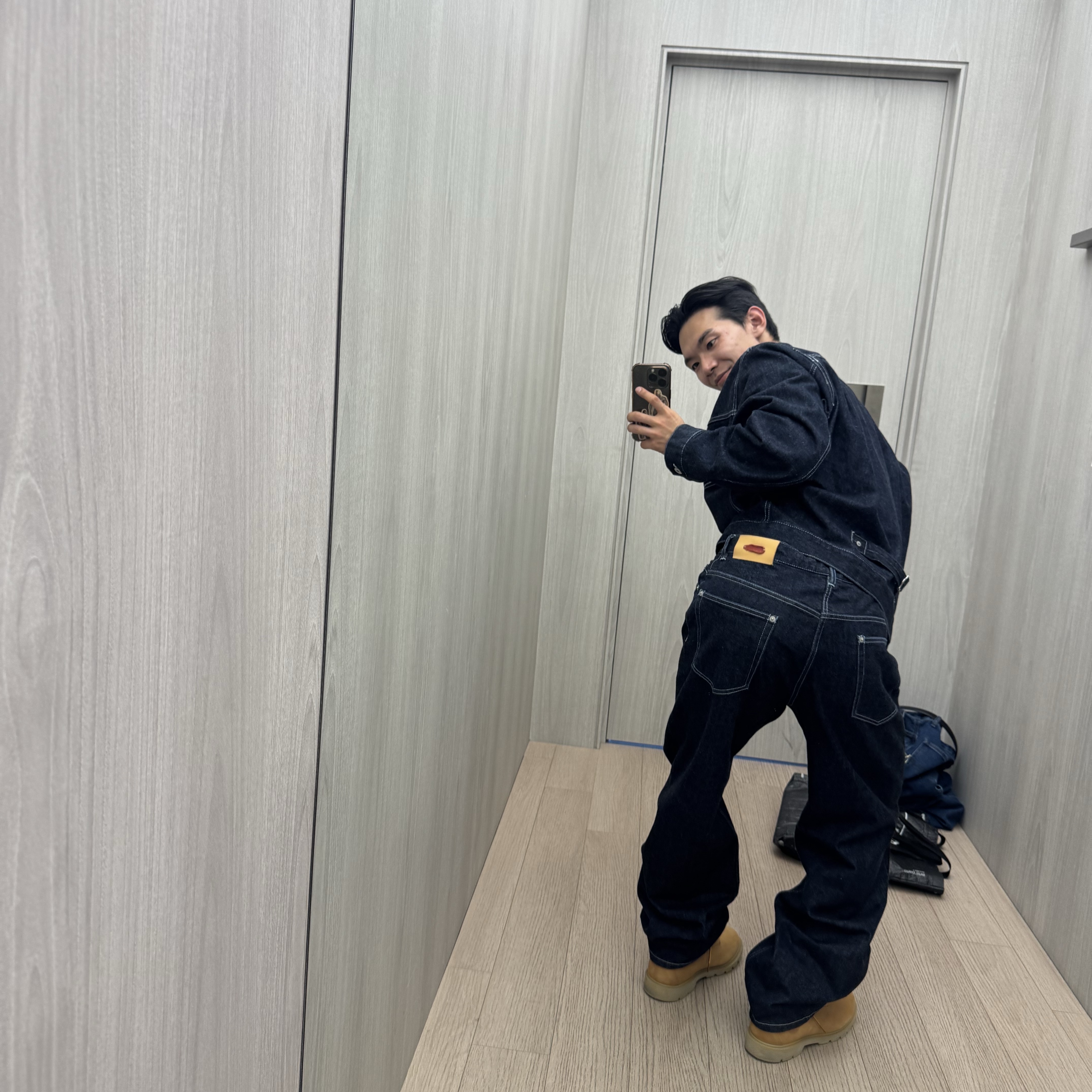 AKRYL Denim Boxy Pants One Wash - 26FW, AKRYL Denim Boxy Jacket One Wash - 26FW 착용 스타일 - 2