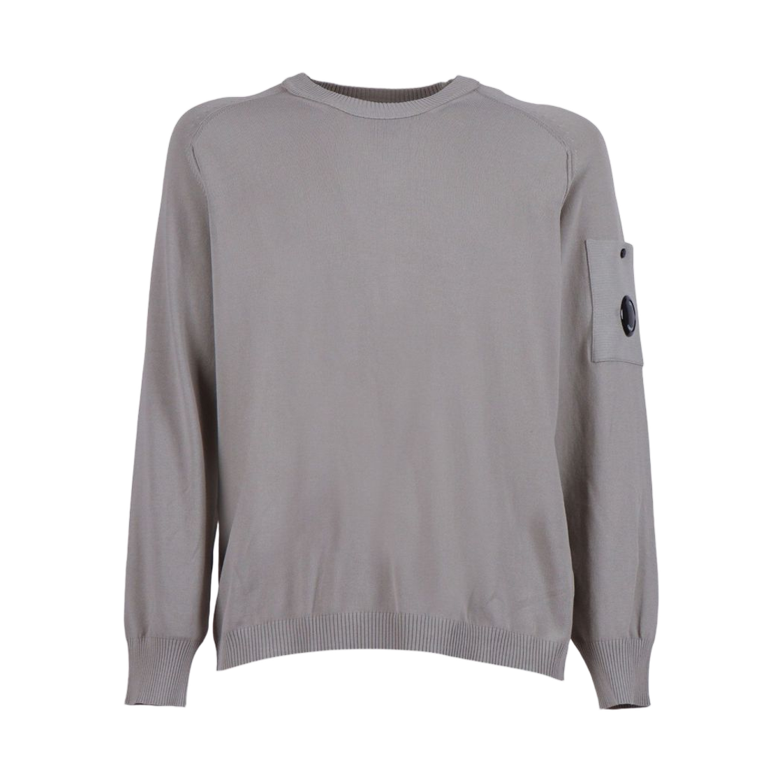 20CMKN105A006323O904 C.P. Company Cotton Crepe Crewneck Lens Sweater Pearl Grey - 26SS