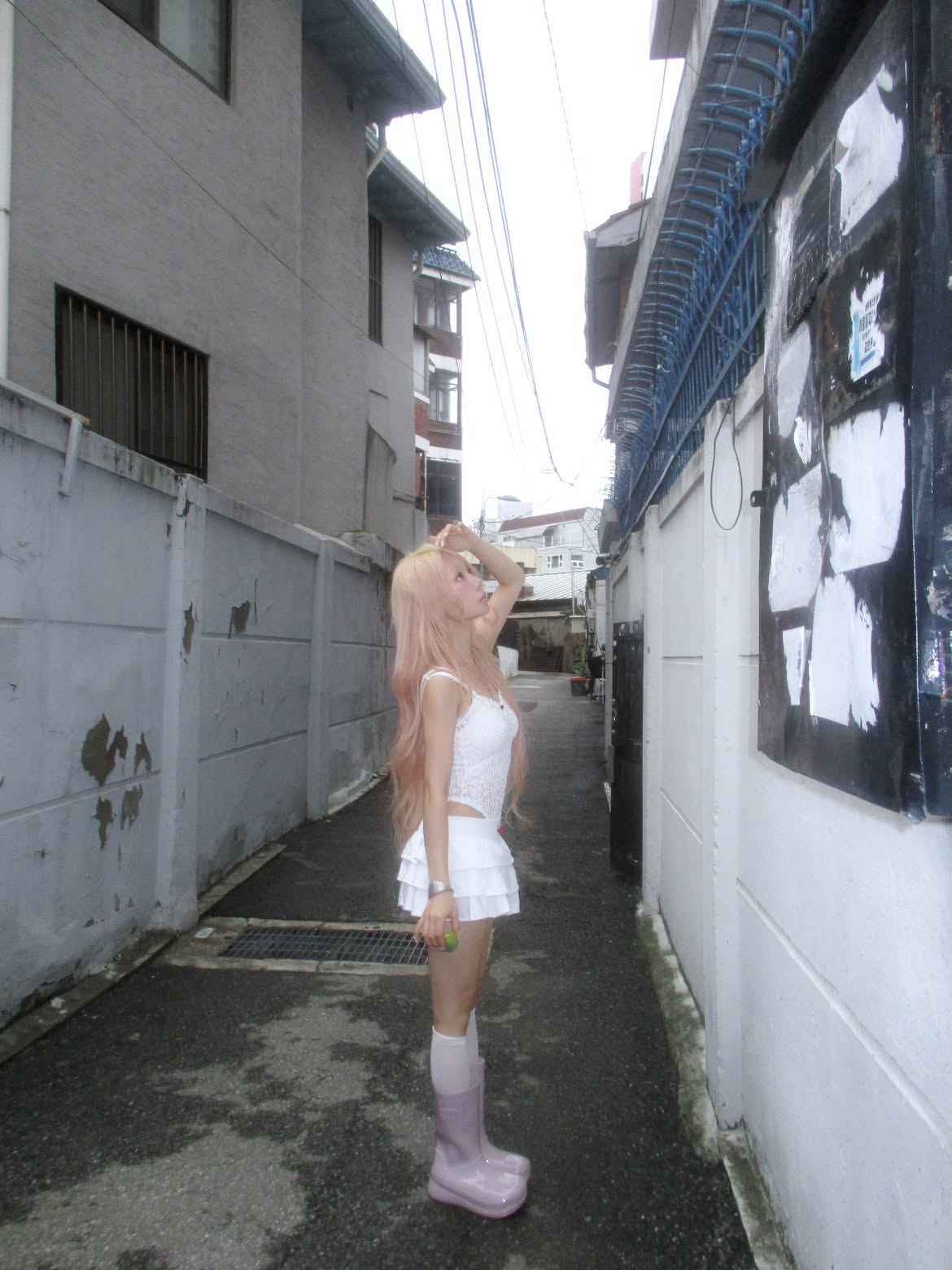 Rosefrantz Rose Cancan Mini Skirt [White], Rosefrantz Lace Bodysuit Sleeveless [Ivory] 착용 스타일 - 6