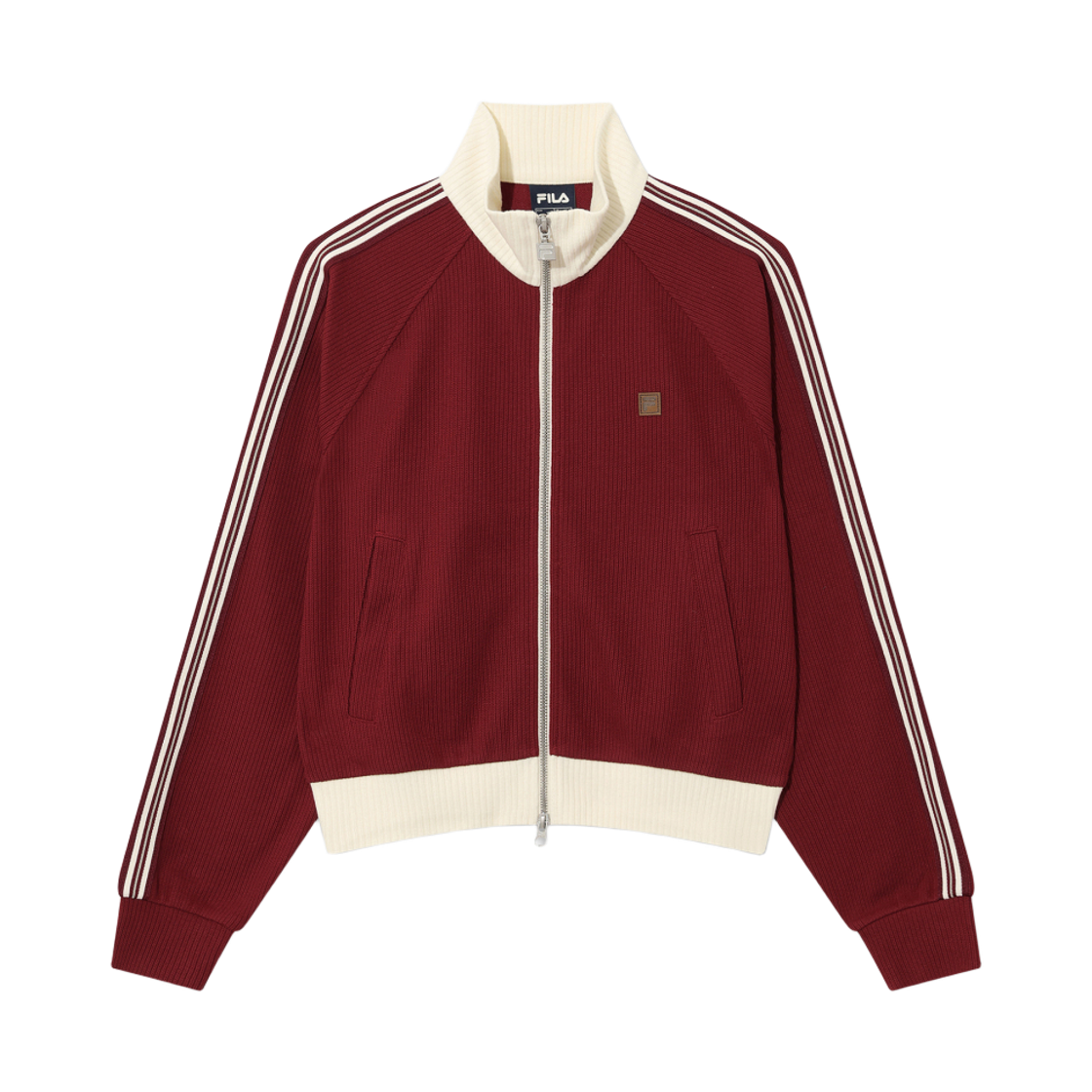 [6% 적립] 휠라 1911 여성 니트트랙 집업 다크 레드([6% 적립] FILA 1911 Women knit Track Zip-Up Dark Red)